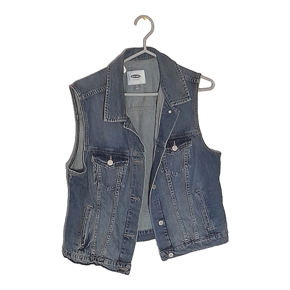 OLD NAVY WOMENS LARGE DENIM  JEAN VEST - Picture 4 of 9